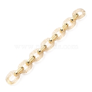 Handmade Transparent Acrylic & CCB Plastic Cable Chains, Quick Link Connectors, with Glitter Powder, Golden, Link: 19x12x5mm, Link: 24x18x5mm, 39-3/8 inch(100cm)/strand(AJEW-JB00828)