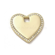 Brass Micro Pave Cubic Zirconia Pendants, Real 18K Gold Plated, Heart, 17x18x1.7mm, Hole: 2.5x2.4mm(KK-E092-33G-03)
