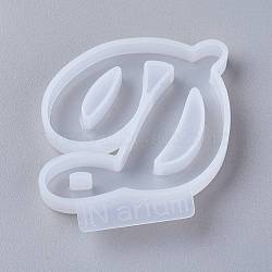 Letter DIY Silicone Molds, For UV Resin, Epoxy Resin Jewelry Making, Letter.D, 49x50x8mm, Inner Diameter: 38x43mm(DIY-I034-08D)