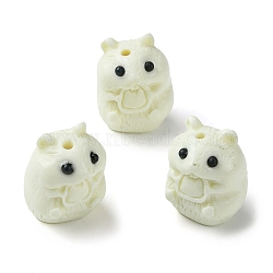 Opaque Resin Beads, Hamster, Beige, 21x16x15mm, Hole: 2mm(CRES-B021-09)