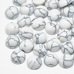 Synthetic Turquoise Cabochons, Half Round/Dome, White, 10x4mm(X-TURQ-S290-12B-10mm)