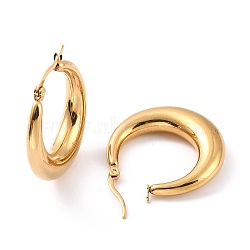 PVD Vacuum Plating 304 Stainless Steel Chunky Hoop Earrings for Women, Golden, 31.5x30x6.5mm, Pin: 0.6mm(EJEW-F280-06D-G)