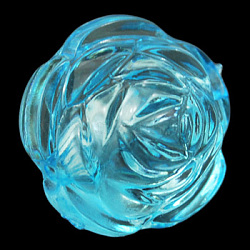 Transparent Acrylic Beads, Flower, Pale Turquoise, 13.4mm in diameter, 11.3mm thick, hole: 2mm(X-PL713Y-3)