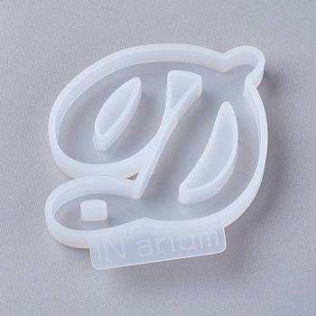 Letter DIY Silicone Molds, For UV Resin, Epoxy Resin Jewelry Making, Letter.D, 49x50x8mm, Inner Diameter: 38x43mm