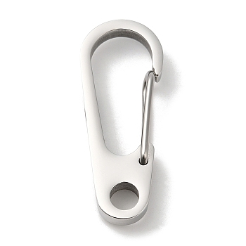 304 Stainless Steel Keychain Clasps, Stainless Steel Color, 49.5x19x5~9mm, Hole: 6.5mm