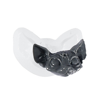 Civet Cat's Head DIY Silicone Molds, Resin Casting Molds, For UV Resin, Epoxy Resin Decoration Making, White, 47x76x24mm, Inner Diameter: 28x64mm