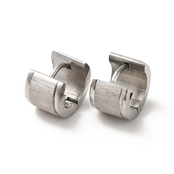 304 Stainless Steel Thick Hoop Earrings, Stainless Steel Color, 9x7mm
