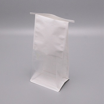 Kraft Paper Zip Lock Bags, Self Seal Bag, with Window, Rectangle, White, 28.7x12.9x0.06cm
