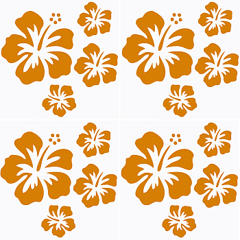 PET Self Adhesive Car Stickers, Waterproof Floral Car Decorative Decals for Car Decoration, Gold, 150x150x0.2mm