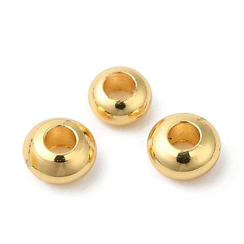 Brass Beads, Cadmium Free & Lead Free, Rondelle, Long-Lasting Plated, Golden, 4x2mm, Hole: 1.6mm