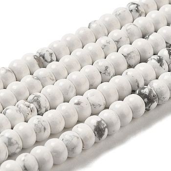 Synthetic Howlite Beads Strands, Rondelle, 8x5mm, Hole: 1~1.2mm, about 71~75pcs/strand, 14.96''~15.35''(38~39cm)