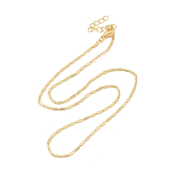 Rack Plating Brass Column Ball Chain Necklace for Women, Lead Free & Cadmium Free, Real 18K Gold Plated, 17.76 inch(45.1cm)