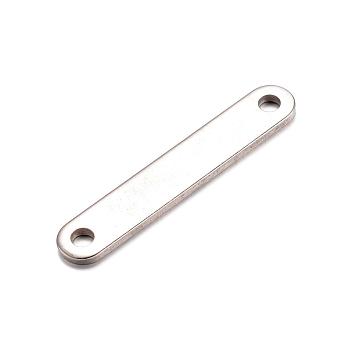 201 Stainless Steel Links connectors, Oval, Stainless Steel Color, 40x7mm, Hole: 3mm