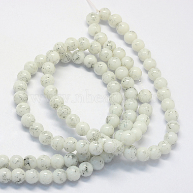 bicarbonate de verre peinte rangées de perles rondes(DGLA-Q019-8mm-41)-3