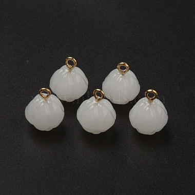 White Flower Glass Charms