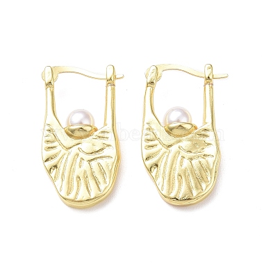 Boucles d'oreilles créoles en forme de larme en perles d'imitation en plastique(EJEW-F306-01G)-1