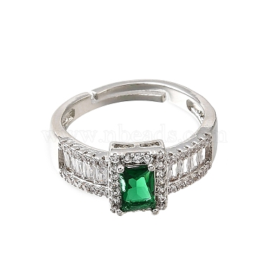 Brass Micro Pave Clear Cubic Zirconia Cuff Open Rings(CU-CBA5C10-14P)-4