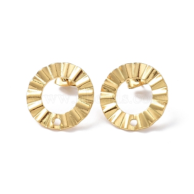 Real 18K Gold Plated Ring 304 Stainless Steel Stud Earring Findings