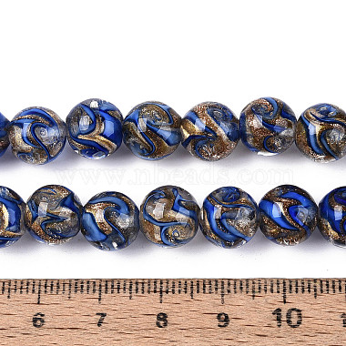 Handmade Gold Sand Lampwork Beads Strands(LAMP-T023-31B)-4
