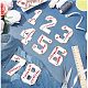 11Pcs Number 0~9 & Flat Tennis Shaped Towel Embroidery Style Cotton Iron on/Sew on Patches(DIY-NB0007-60)-2