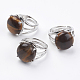 Adjustable Natural Tiger Eye Finger Rings(X-RJEW-F075-01A)-1