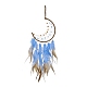 Iron Woven Web/Net with Feather Pendant Decorations(AJEW-B017-11)-1