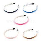 Plain Headwear Hair Accessories Plastic Hair Band Findings, with Teeth, with Grosgrain Ribbon, Mixed Color, 110~114x9~9.5mm(OHAR-S187-M)