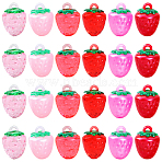 48Pcs 6 Colors Transparent Resin Pendants, Strawberry, 18~18.5x13.5~14mm, Hole: 1.6~2mm, 8pcs/style(RESI-SC0036-63B)