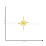 Computerized Embroidery Cloth Self-adhesive/Sew on Patches, Costume Accessories, 8 Pointed Star, Yellow, 33x25mm(MOST-PW0001-121F)