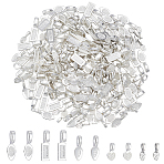 225Pcs 5 Styles Tibetan Style Glue-on Flat Pad Bails, Cadmium Free & Lead Free, Antique Silver, 15~26x5~8x1~7mm, Hole: 4~8mm, 45pcs/style(TIBEP-GA0001-04B)