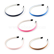 Plain Headwear Hair Accessories Plastic Hair Band Findings, with Teeth, with Grosgrain Ribbon, Mixed Color, 110~114x9~9.5mm(OHAR-S187-M)