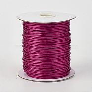 Eco-Friendly Korean Waxed Polyester Cord, Medium Violet Red, 1mm, about 169.51~174.98 Yards(155~160m)/Roll(YC-P002-1mm-1109)
