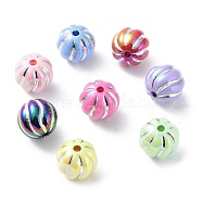 UV Plating Opeque Acrylic Beads, Iridescent, Pumpkin, Mixed Color, 15.5x14mm, Hole: 2.5mm(MACR-K351-21)