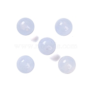 Natural Blue Lace Agate Beads, Half Drilled, Round, 6mm, Hole: 1.2mm(G-G118-01A)