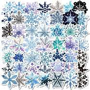 50Pcs Snowflake Paper Stickers, Self-Adhesive Decals, for Water Bottles Laptop Phone Skateboard Decoration, Mixed Color, 42~52x48~52x0.3mm(DIY-P085-04)