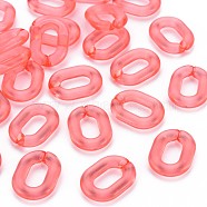 Transparent Acrylic Linking Rings, Quick Link Connectors, for Cable Chains Making, Oval, Tomato, 24x18x5mm, Inner Diameter: 13x7mm, about 403pcs/500g(MACR-S373-19-B02)