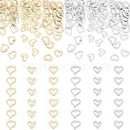 180Pcs 6 Style 201 Stainless Steel Charms, Laser Cut, Hollow, Heart, Mixed Color, 7~11x10~11x0.5~1mm, Hole: 1~1.4mm, 30pcs/style(STAS-UN0031-55)