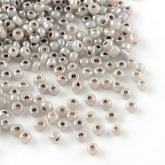 (Repacking Service Available) Glass Seed Beads, Ceylon, Round, Rosy Brown, 12/0, 2mm, Hole: 1mm, about 12g/bag(SEED-C020-2mm-148)