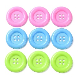 30Pcs 3 Colors Plastic Button, 4-Hole, Flat Round, Mixed Color, 48x6mm, Hole: 5.5mm, 10pcs/color(BUTT-CP0001-02)