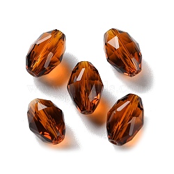 K9 Glass, Imitation Austrian Crystal Beads, Faceted, Oval, Sienna, 11x8x7mm, Hole: 1.2mm(GLAA-R001-02A)