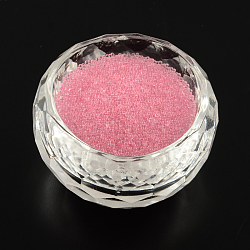 Transparent DIY 3D Nail Art Decoration Mini Glass Beads, Tiny Caviar Nail Beads, Flamingo, 0.6~0.8mm(X-MRMJ-R038-C04)