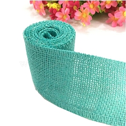 Linen Rolls, Jute Ribbons For Craft Making, Turquoise, 2-3/8 inch(61mm)(OCOR-TAC0015-03A)