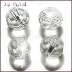 Imitation Austrian Crystal Beads, Grade AAA, Faceted, Round, Clear, 6mm, Hole: 0.7~0.9mm(SWAR-F021-6mm-001)