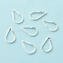 Brass Linking Rings, Long-Lasting Plated, Cadmium Free & Lead Free, Teardrop, 925 Sterling Silver Plated, 10x5.5x1mm, Inner Diameter: 8x4mm(KK-F831-017A-S-RS)