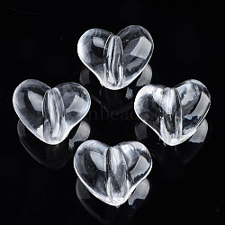 Transparent Acrylic Beads, Heart, Clear, 13.5x17x13mm, Hole: 3mm, about 305pcs/500g(TACR-S134-034)