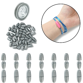 Plastic Breakaway Clasps, with Nylon Thread, Silver, 24x9mm, Hole: 2.5mm