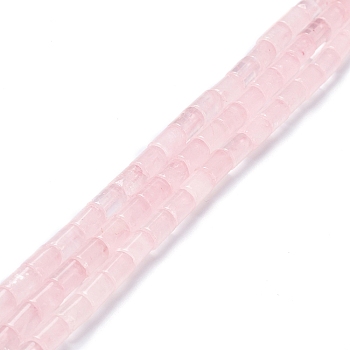 Natural Rose Quartz Beads Strands, Column, 10x7mm, Hole: 0.9mm, about 38pcs/strand, 15.43''~15.55''(39.2~39.5cm)