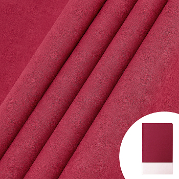 1Pc DIY Imitation Leather Cloth, Suede Fabric, with Paper Back, for Book Binding, Velvet Box Making, Dark Red, 420x1000x0.1mm