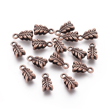 Tibetan Style Pendant Bails, Lead Free, Nickel Free and cadmium free, Red Copper, 14mm long, 6.5mm wide, 4.5mm thick, hole: 2mm