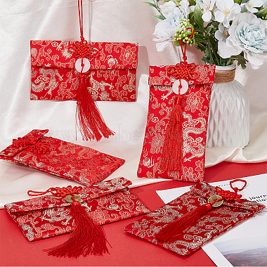 5Pcs 5 Styles Rectangle Brocade DIY Craft Pouch with Polyester Tassels(AJEW-FH0003-86)-4